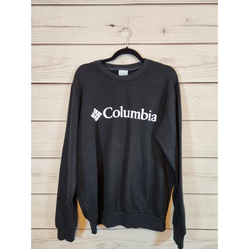 Columbia Men's Black Solid Crew Neck Long Sleeve Pullover Sweatshirt Size Medium